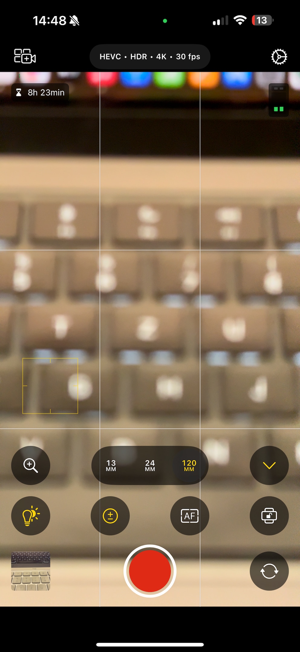 Die Oberfläche der neuen Kamera-App