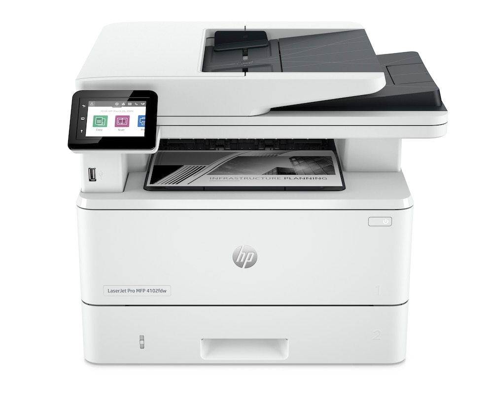 Der HP LaserJet Pro MFP 4102fdw glänzt mit einer enorm hohen Druckgeschwindigkeit