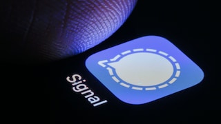 Icon für den Messenger Signal auf einem Handy-Display.