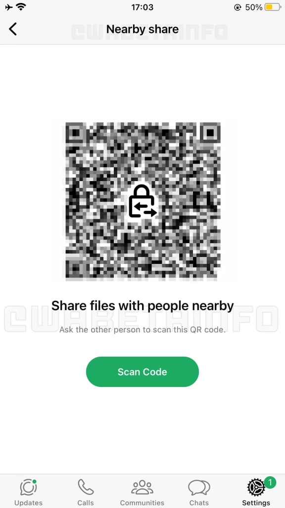 Nearby Share creates QR codes on the iPhone for sharing files