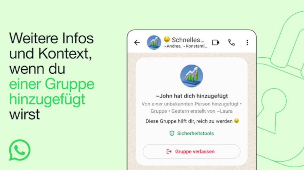 WhatsApp neue Gruppe Infokasten