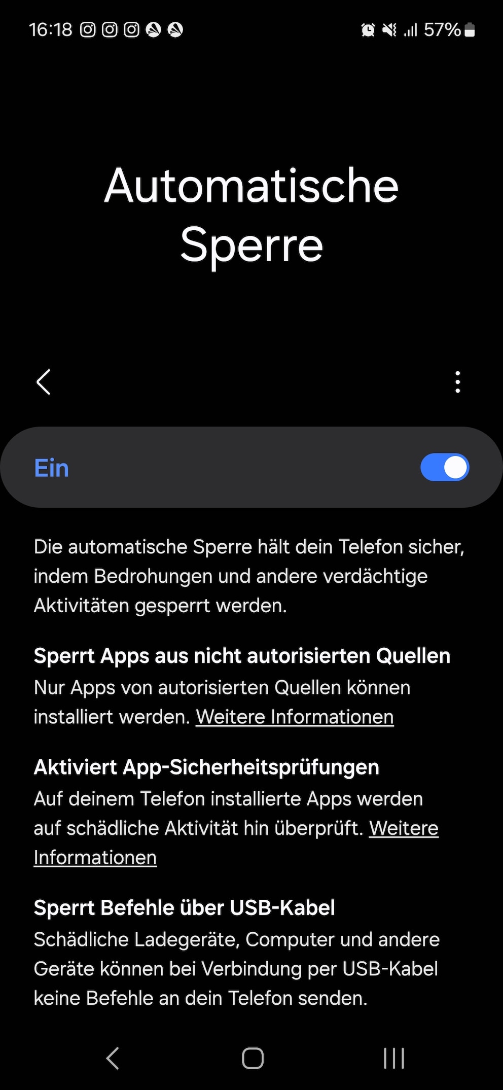 Die &quot;Automatische Sperre&quot; auf einem Samsung Galaxy S21 FE