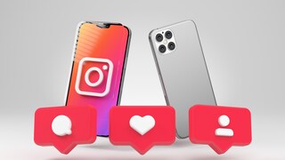 Handys mit Instagram und einige Symbole