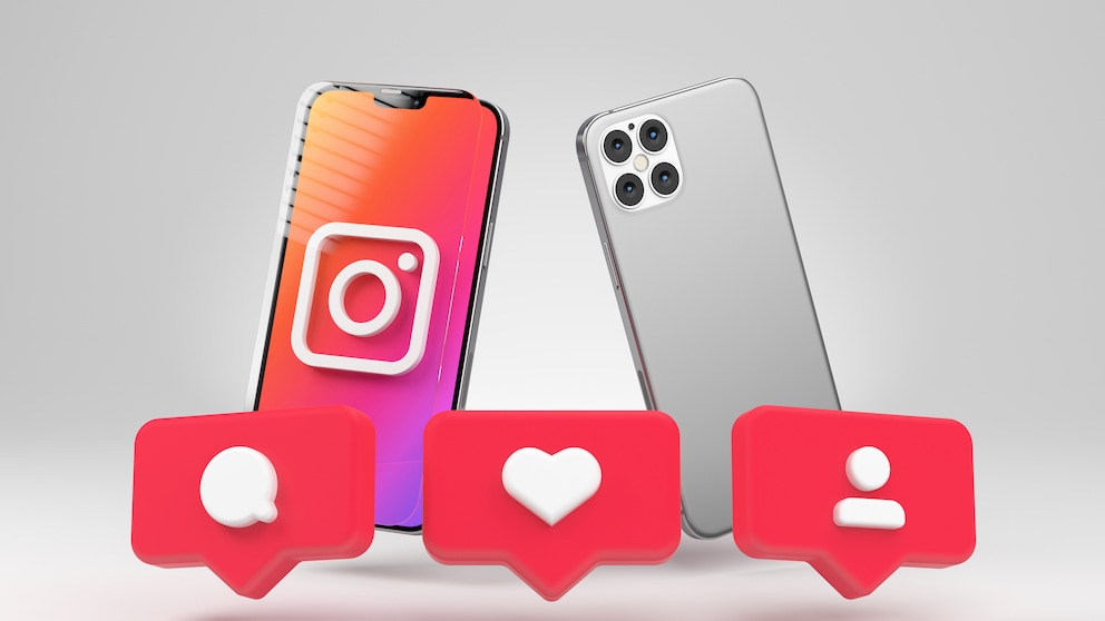 Handys mit Instagram und einige Symbole