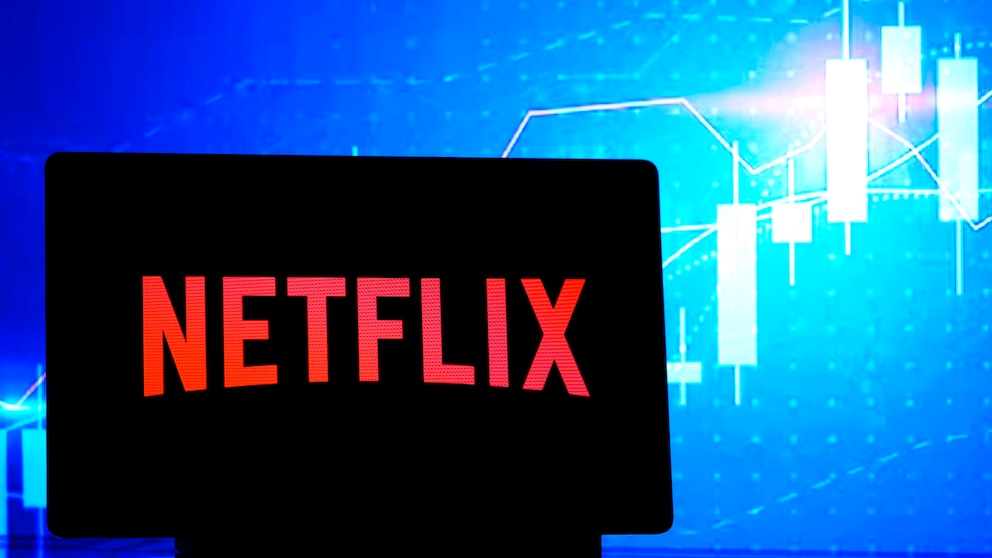 Netflix-Logo auf einem Bildschirm