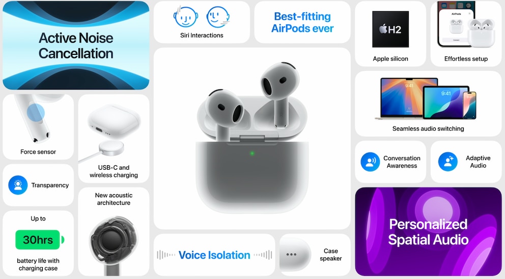 Apple zeigt AirPods 4 und AirPods Max auf Keynote 2024