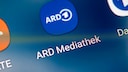 Icon für die ARD Mediathek auf einem Bildschirm