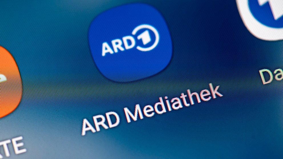 Icon für die ARD Mediathek auf einem Bildschirm