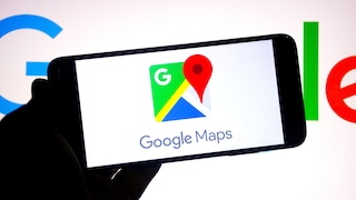 Google Maps Logo auf einem Smartphone