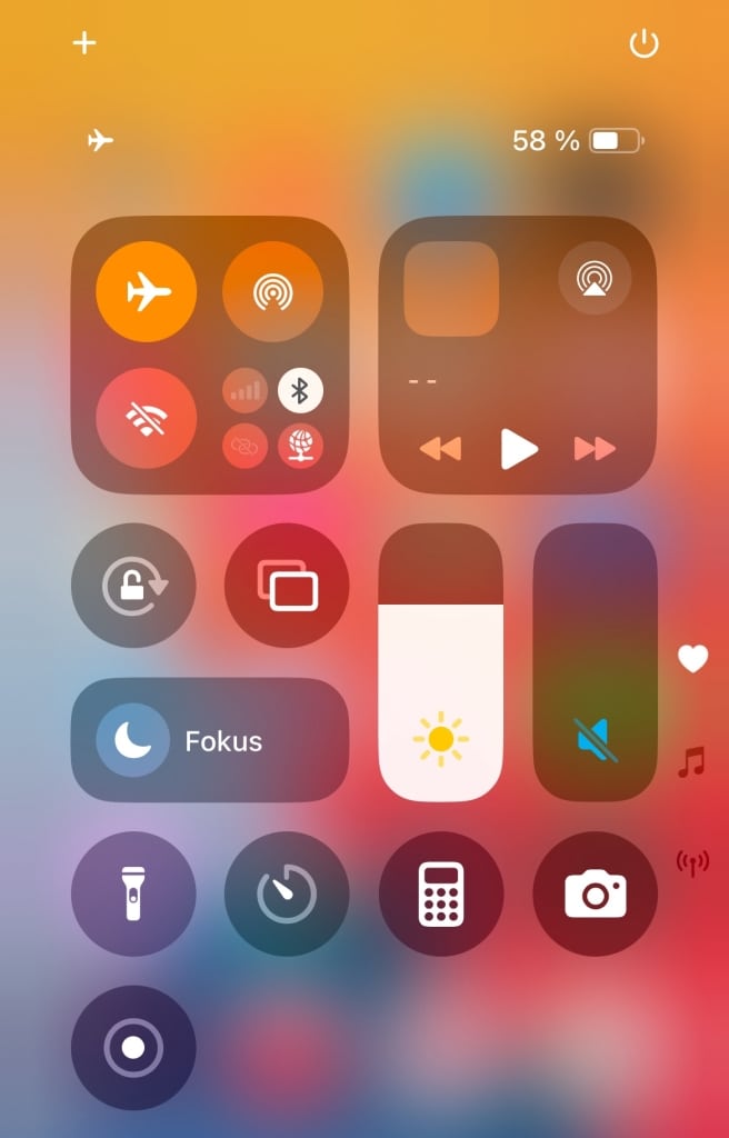 Control Center Wi-Fi iPhone