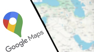 Das Google Maps Logo wird auf dem Smartphone angezeigt