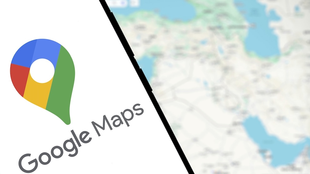 Das Google Maps Logo wird auf dem Smartphone angezeigt