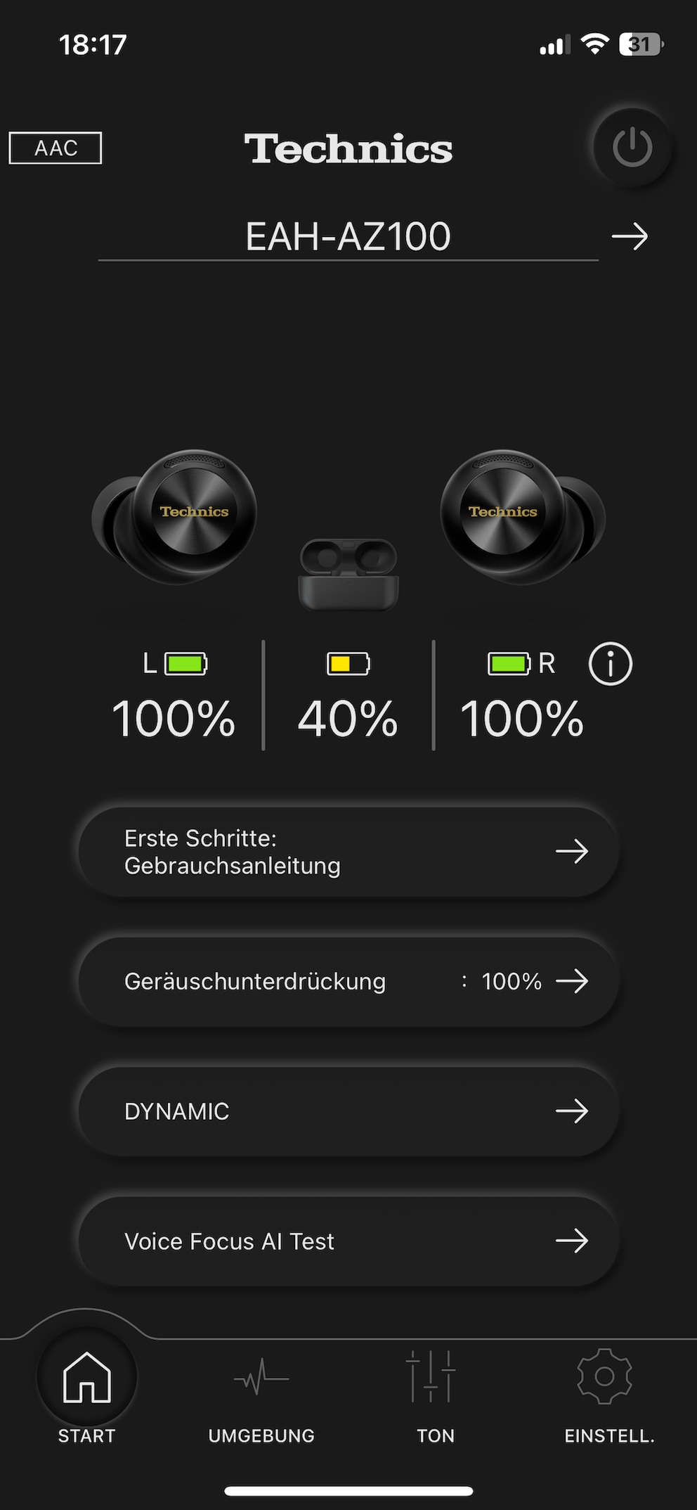 Die Technics Kopfhörer-App für Smartphones