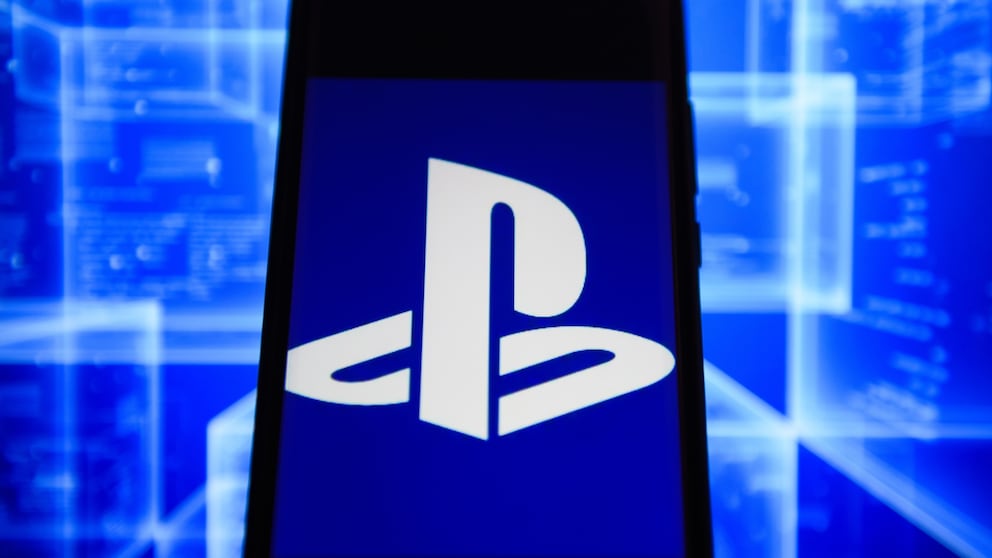 PlayStation-Logo auf einem Smartphone