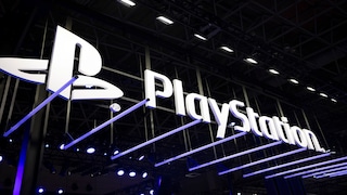 PlayStation-Logo bei einer Messe