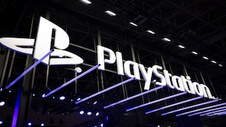 PlayStation-Logo bei einer Messe