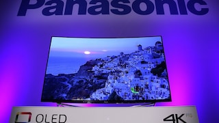 Ein Fernseher von Panasonic bei einer Messe