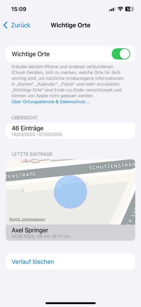 Significant Locations on iPhone