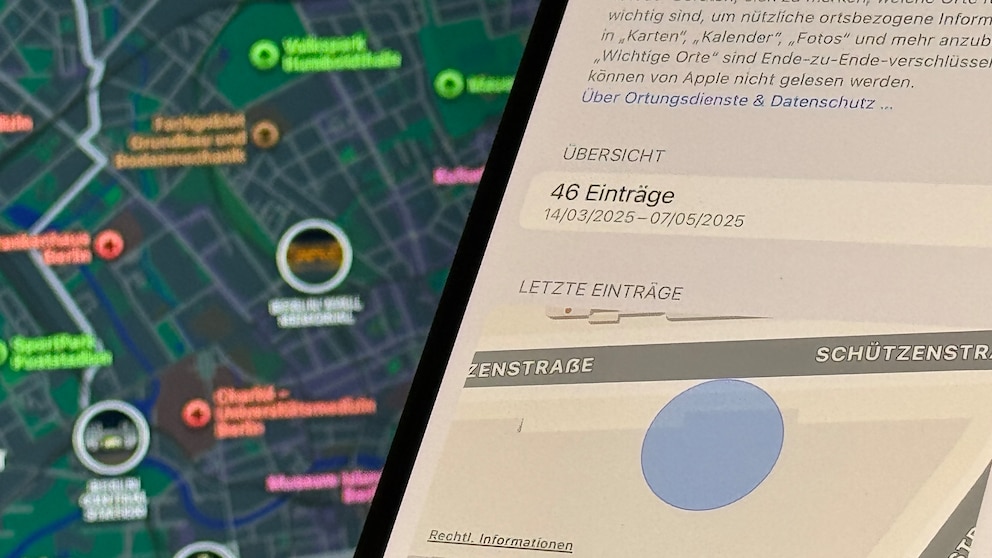 Die Wichtige-Orte-Karte auf dem iPhone verfolgt alle Orte, die Sie in letzter Zeit besucht haben.