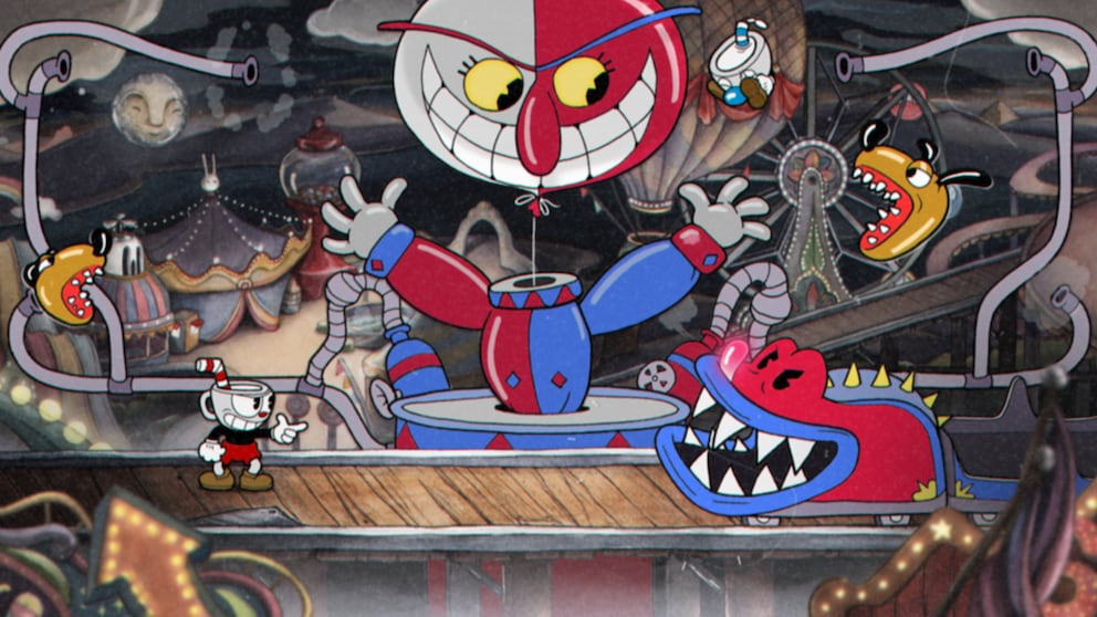 Spielszene aus „Cuphead“