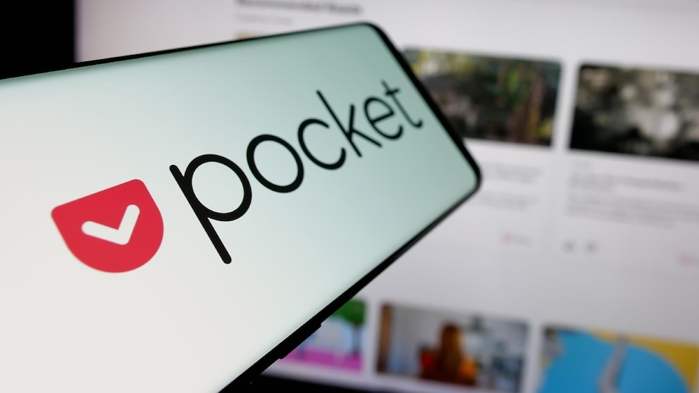 Pocket Logo auf einem Smartphone