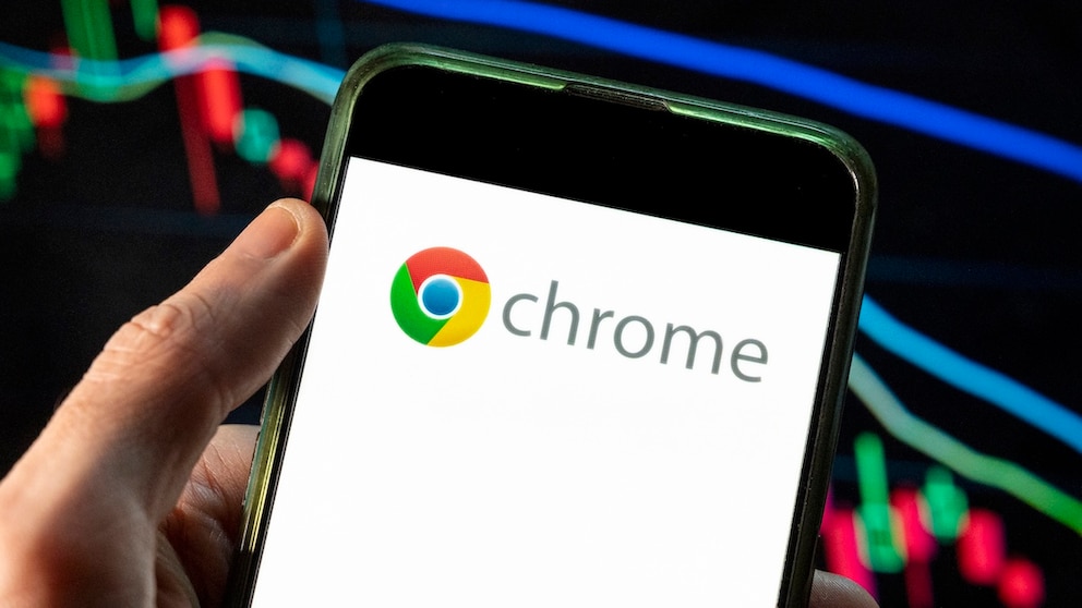 Google Chrome Logo auf einem Smartphone