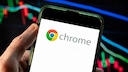 Google Chrome Logo auf einem Smartphone
