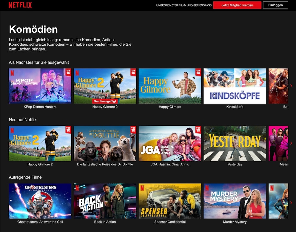 Kom&ouml;dien auf Netflix