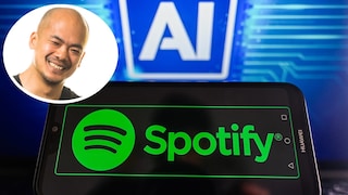 Spotify, KI-Symbol und TECHBOOK-Redakteur Woon-Mo Sung
