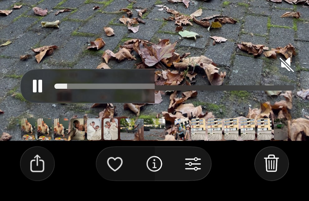 The progress bar in the Photos app – new on the left, old on the right