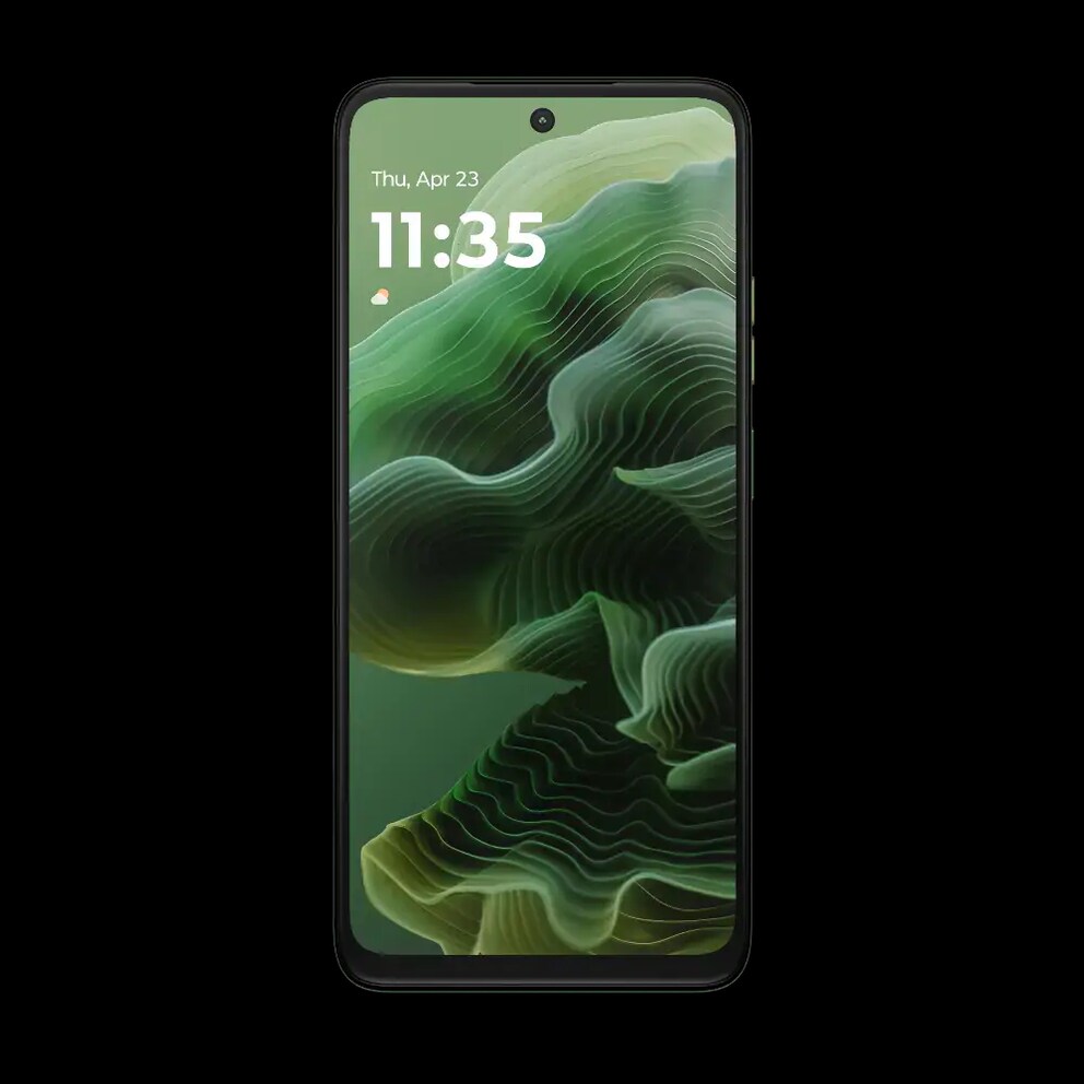 The Moto G35 from the front
