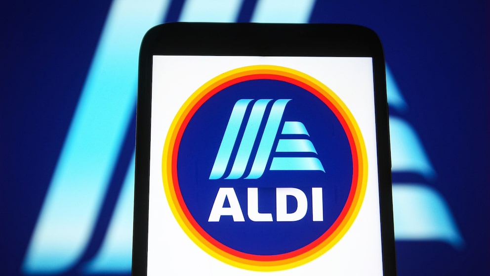 Aldi-Logo auf einem Smartphone