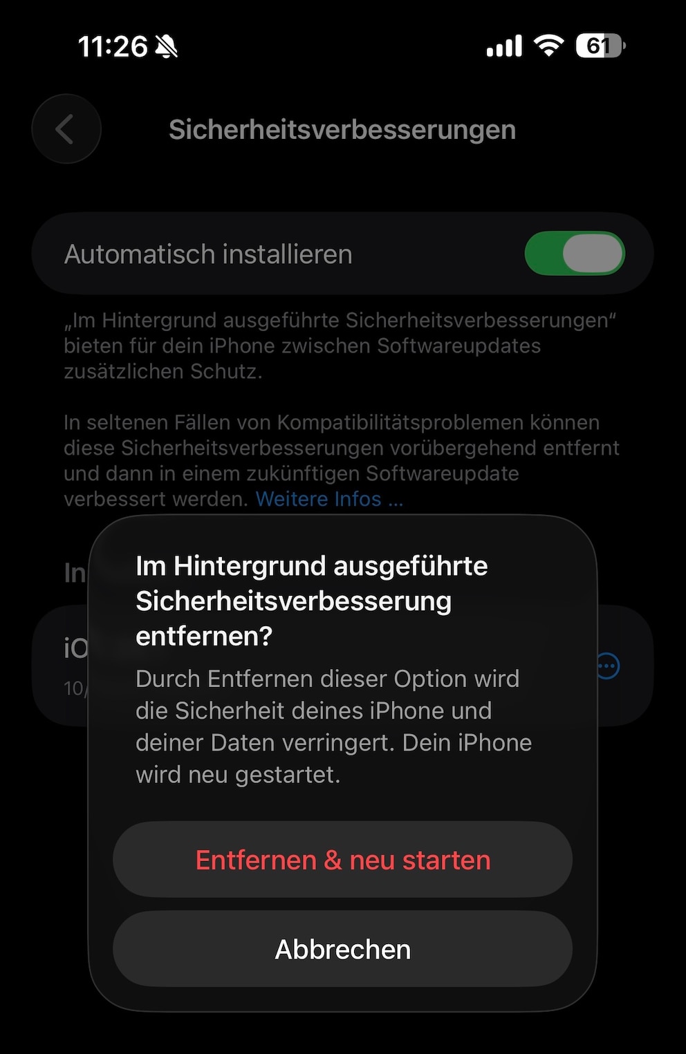 F&uuml;r den unwahrscheinlichen Fall, dass eine Sicherheitsverbesserung Probleme verursacht, l&auml;sst sie sich schnell und einfach wieder entfernen.