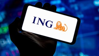 Logo der ING auf einem Smartphone