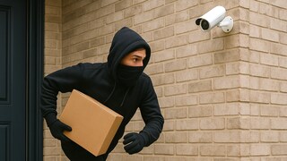 Person klaut ein Paket