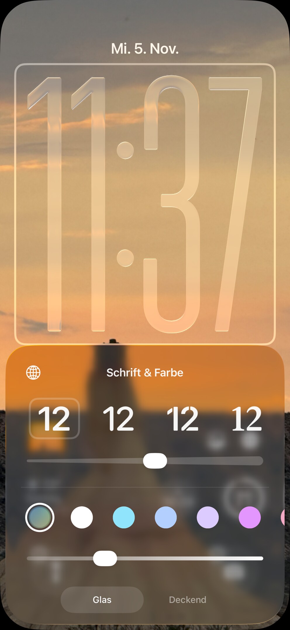 Below is the new slider to adjust the transparency in the time display