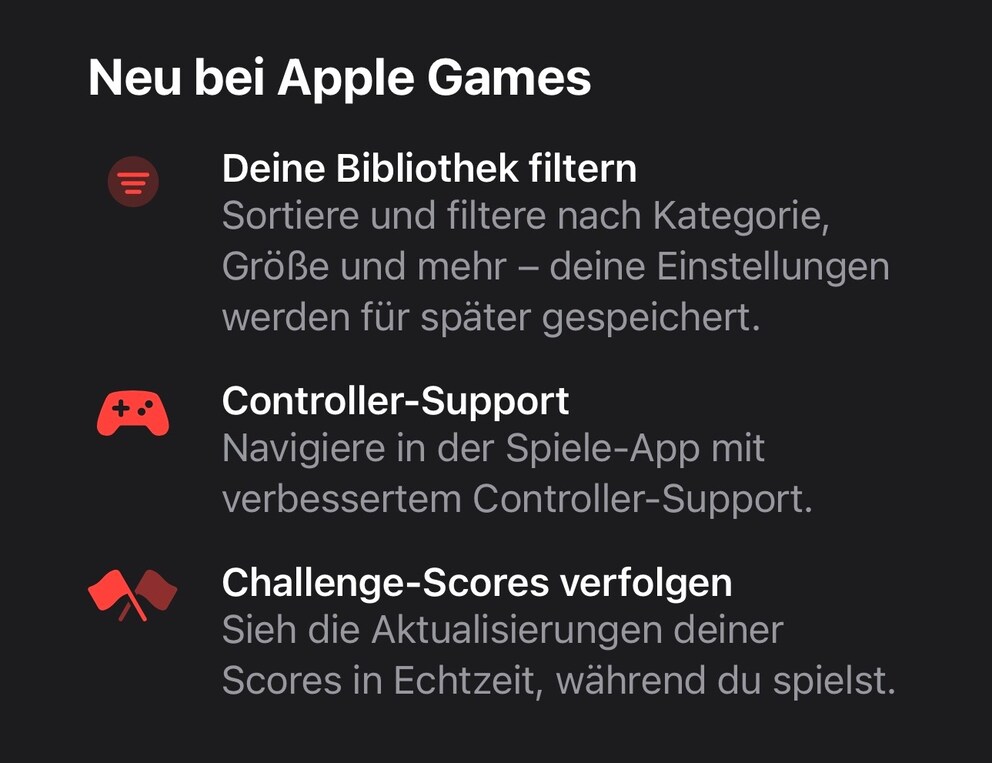 The Games app comes with new features