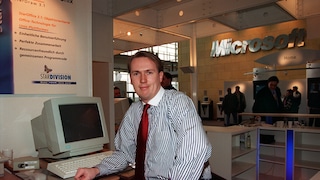 Marco Börries, Gründer und Geschäftsführer des deutschen Software-Hauses StarDivision, im Jahr 1996 auf der Cebit