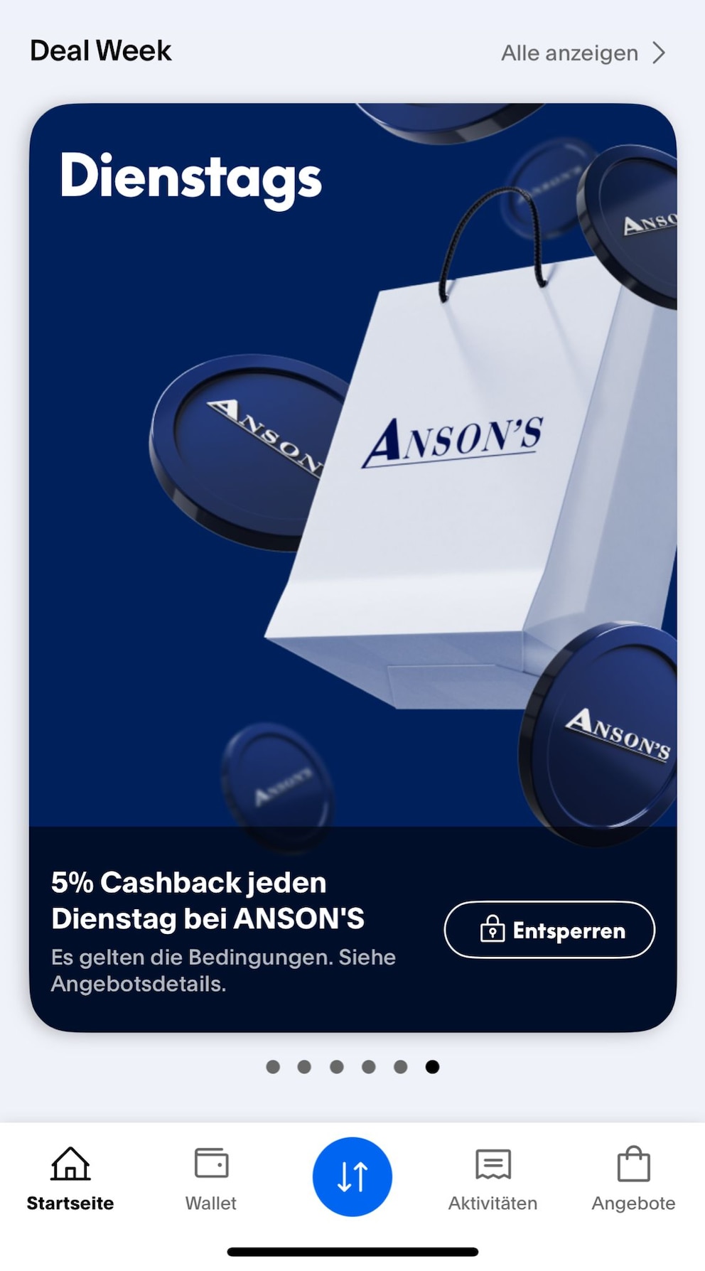 Mit PayPal gibt es Cashback bei Anson&lsquo;s