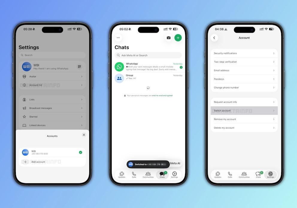 In einer neuen Beta-Version von WhatsApp f&uuml;r iOS ist eine Option zum Wechseln zwischen zwei Konten zu finden