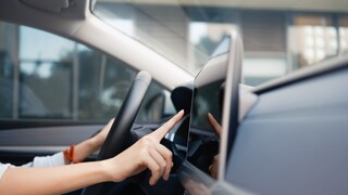 Auto Display mit Lenkrad