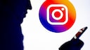 Instagram Logo mit silhouette