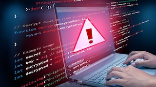 Warnung auf einem Laptop