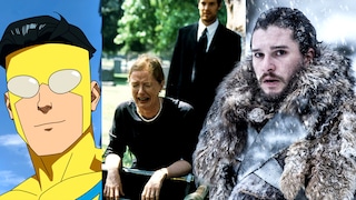 Collage mit Charakteren aus „Invincible“, „Game of Thrones“ und „Six Feet Under“.