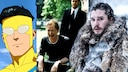 Collage mit Charakteren aus „Invincible“, „Game of Thrones“ und „Six Feet Under“.