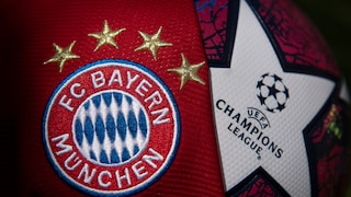 FC Bayern München Logo mit Champions Leauge Logo daneben