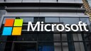 Microsoft Logo an Hauswand