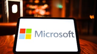 Tablet mit Microsoft-Logo