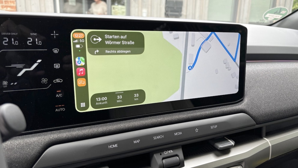 View of the display inside the Kia EV3.