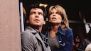 Szene aus &bdquo;Dante&rsquo;s Peak&ldquo; mit Pierce Brosnan und Linda Hamilton